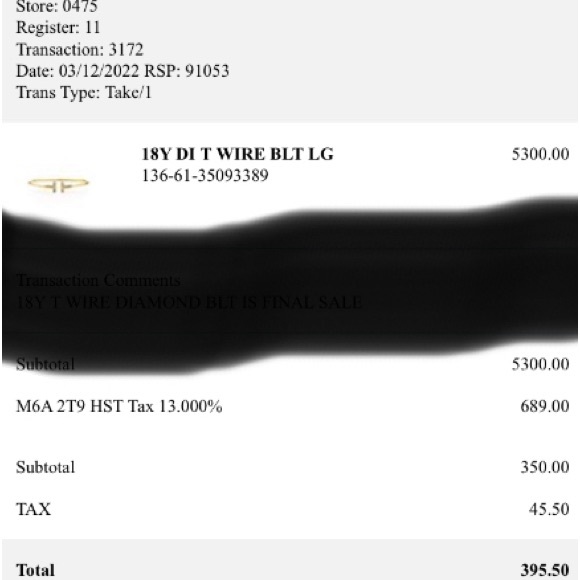 Authentic Tiffany diamond wire bracelet size large.   Original Box & receipt - Picture 4 of 4